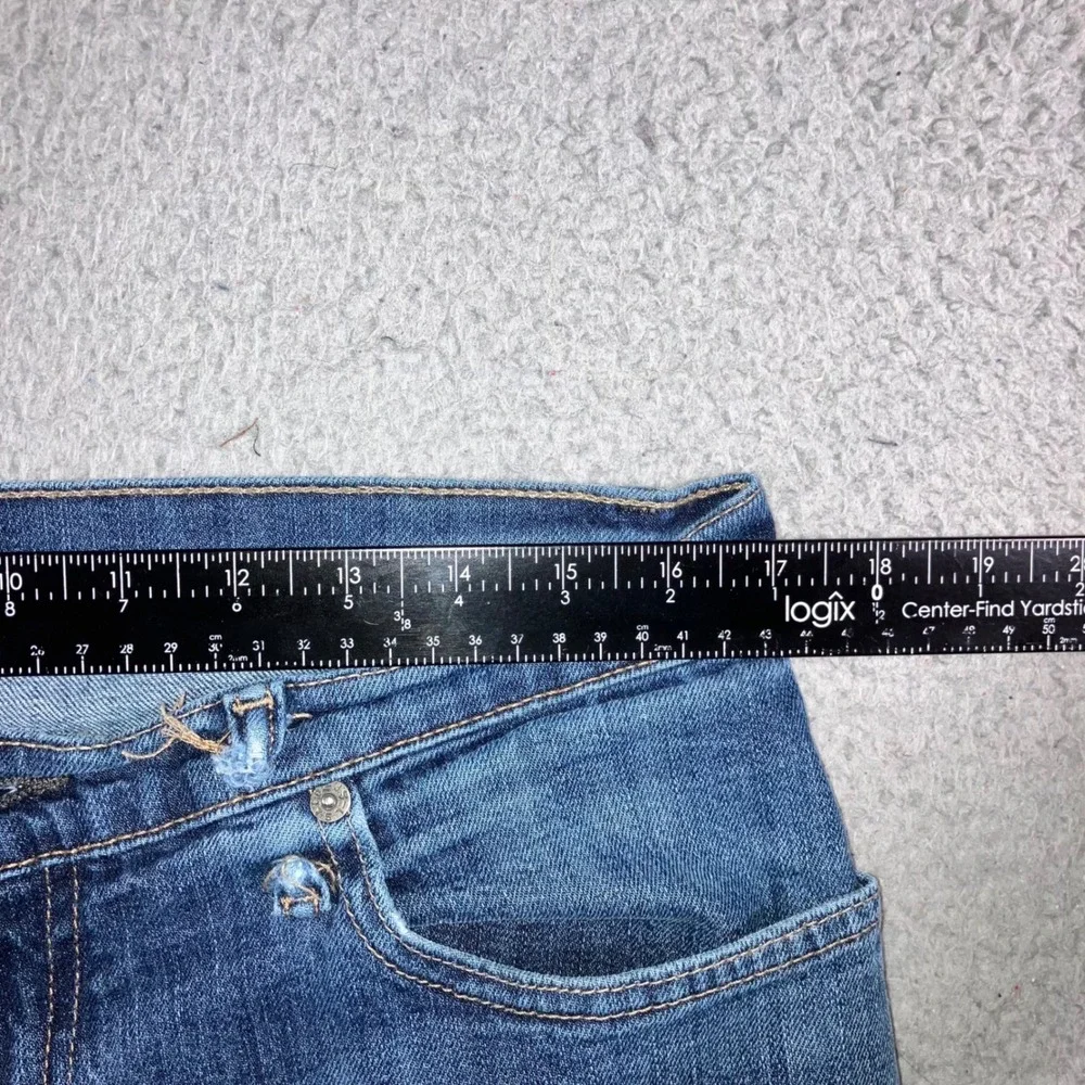 Levi 514 Straight Fit Jeans Mens 34x30 Blue Grunge Distressed Dark Wash Utility